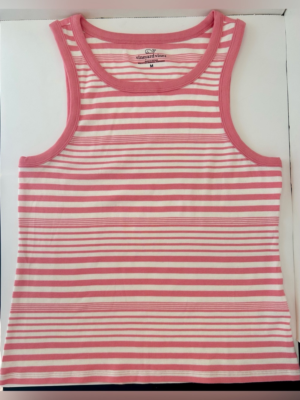 Vineyard Vines Striped Heritage Pink and White Tank Top NWOT - Picture 3 of 3